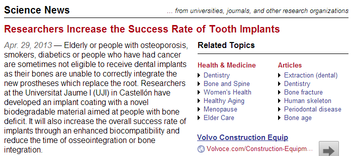 Information on tooth implants