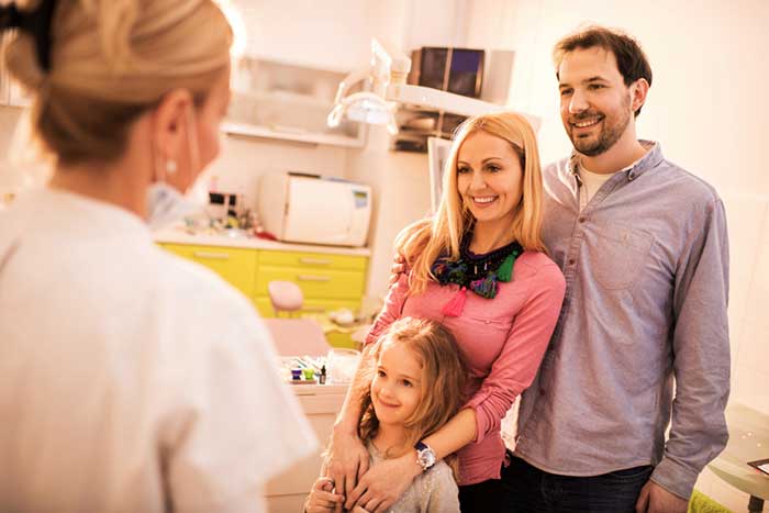 Happy family at the hospital