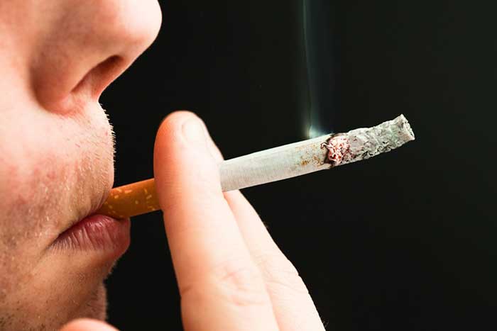Man smoking cigarette