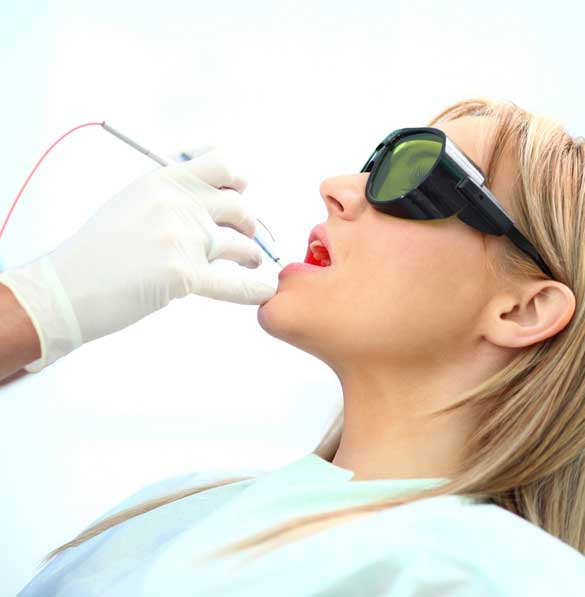 Dentist treating the patient